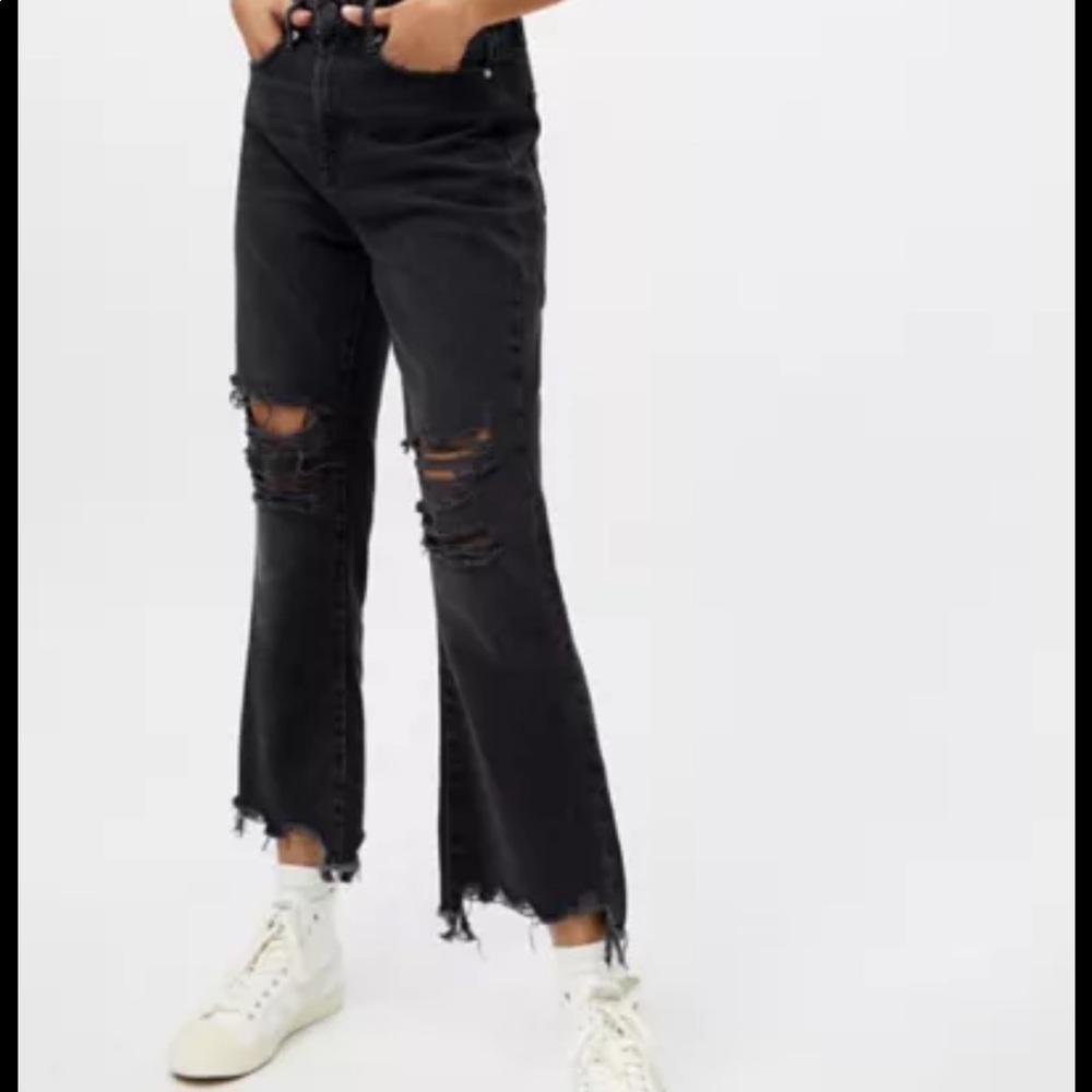 BDG black cropped flare jeans